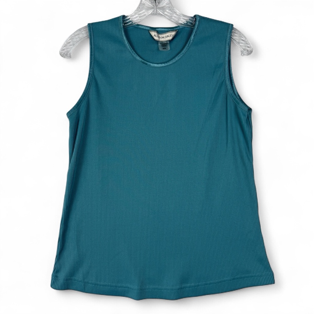 Allison Daley Women’s Vintage Blue Tank Top Womens Medium 100% Polyester Stretch